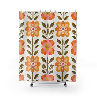 Kate McEnroe New York Scandinavian Floral Danish Modern Shower Curtain, Mid Century Modern Bathroom DecorShower Curtains19467862052776643502