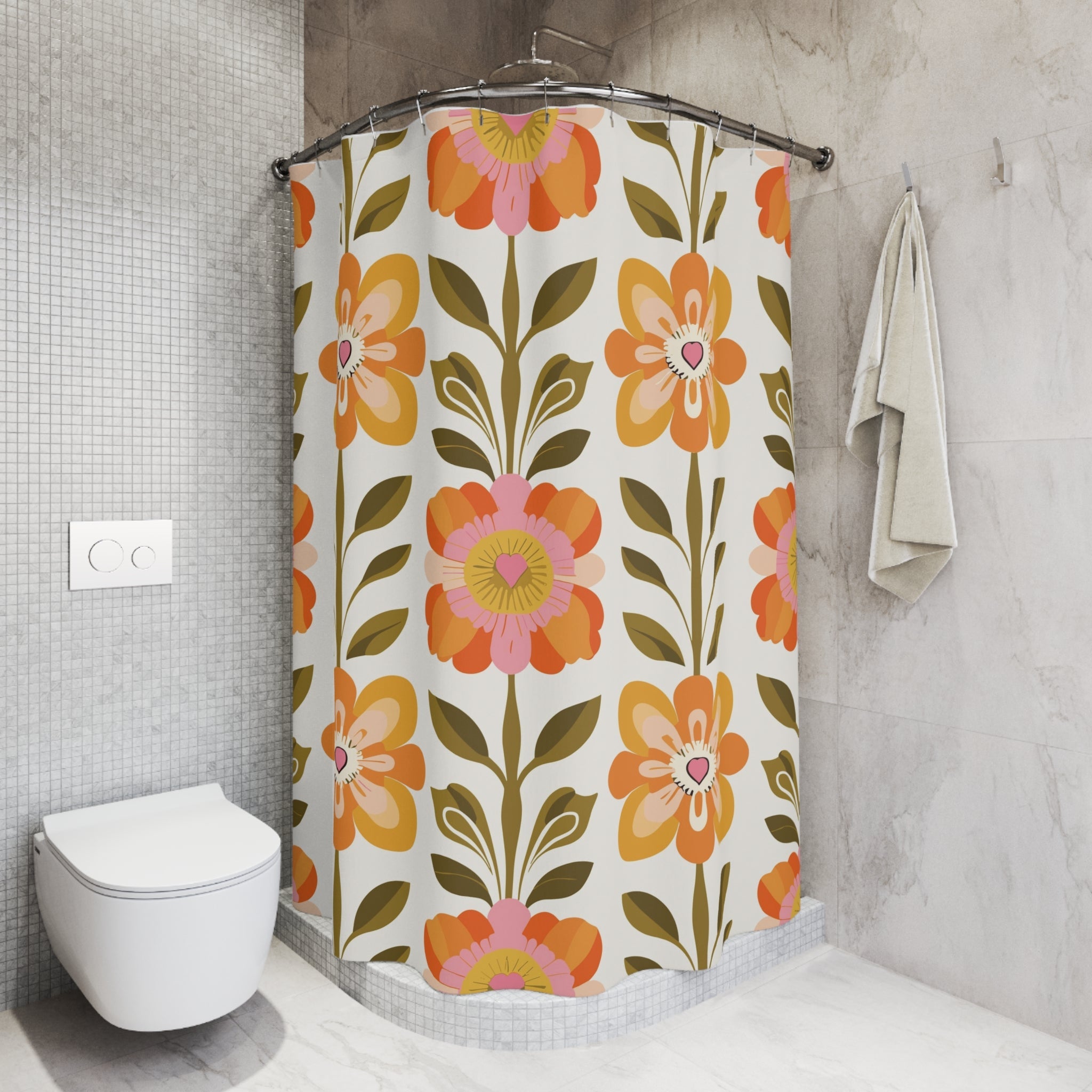 Kate McEnroe New York Scandinavian Floral Danish Modern Shower Curtain, Mid Century Modern Bathroom DecorShower Curtains19467862052776643502
