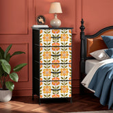 Kate McEnroe New York Scandinavian Floral Dresser, Danish Modern 4 Drawer Chest, Mid Mod StyleDressers6D0H5KTJHm