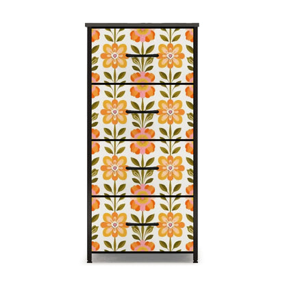 Kate McEnroe New York Scandinavian Floral Dresser, Danish Modern 4 Drawer Chest, Mid Mod StyleDressers6D0H5KTJHm