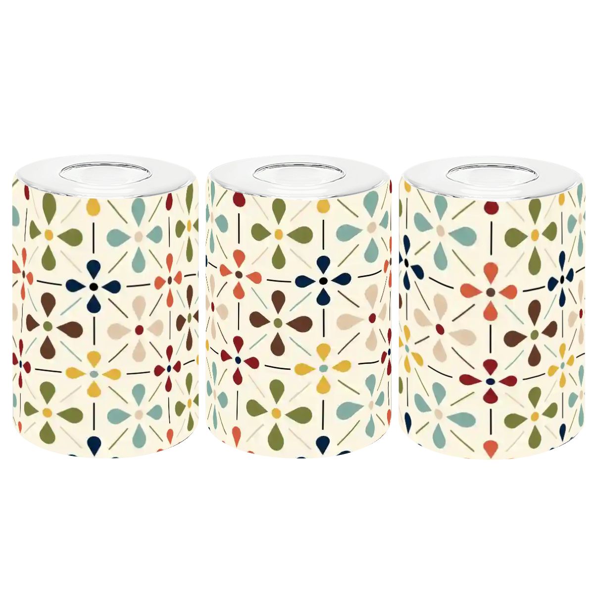 Kate McEnroe New York Scandinavian Floral Glass Lamp Shade, Danish Mid Century Modern Cylinder Light CoverLamp Shadesyz1lUpjnot