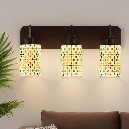 Kate McEnroe New York Scandinavian Floral Glass Lamp Shade, Danish Mid Century Modern Cylinder Light CoverLamp Shadesyz1lUpjnot