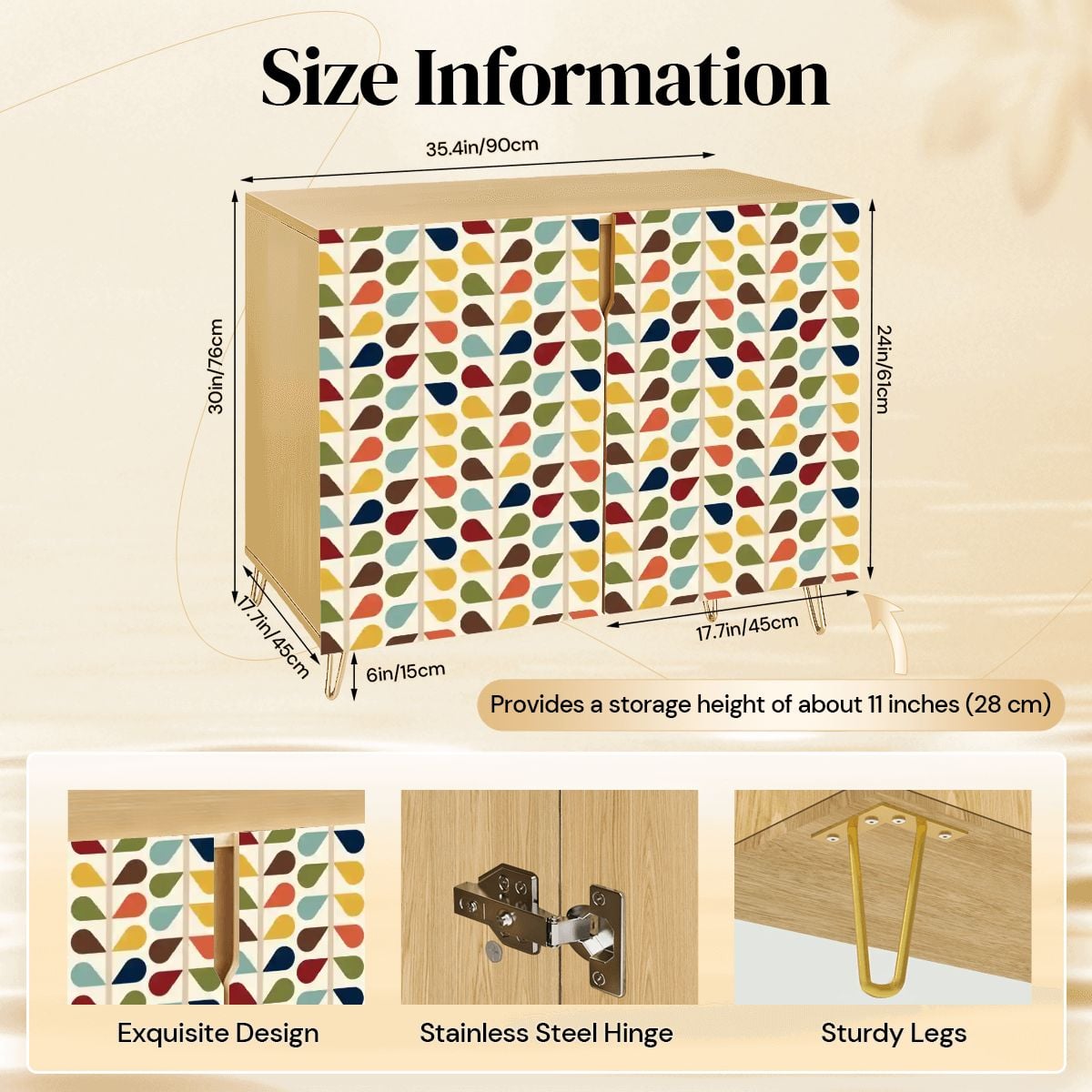 Kate McEnroe New York Scandinavian Floral Retro Mid Century Modern Storage CabinetStorage CabinetsjkVm8bKO3V