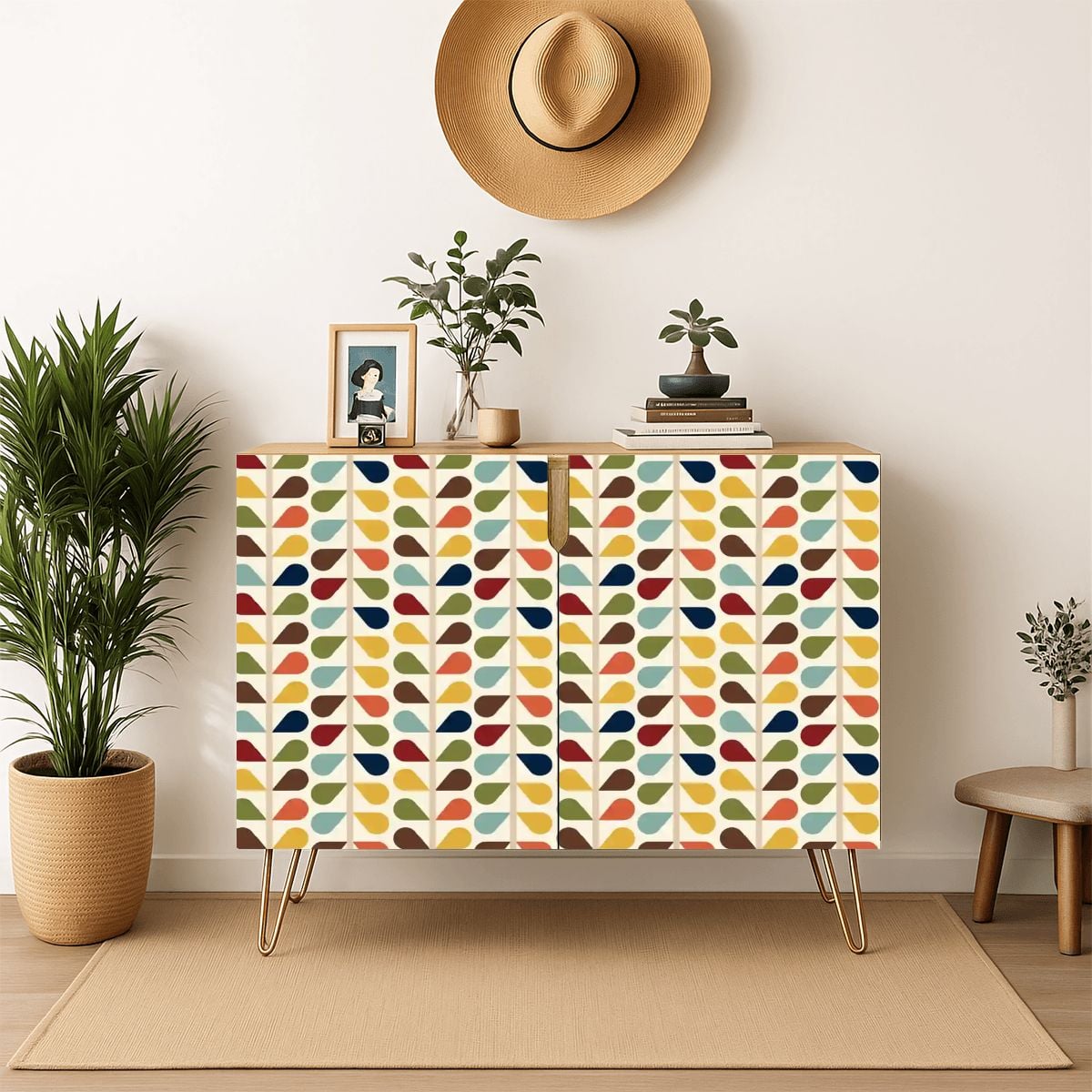 Kate McEnroe New York Scandinavian Floral Retro Mid Century Modern Storage CabinetStorage CabinetsjkVm8bKO3V