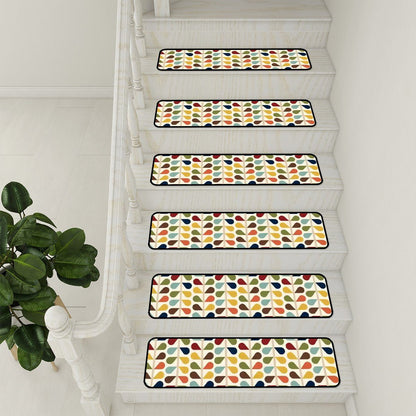 Kate McEnroe New York Scandinavian Floral Stair Treads, Mid Century Modern Retro Non Slip MatStair Treadsuu2ZvREZsr