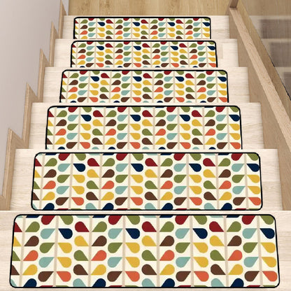 Kate McEnroe New York Scandinavian Floral Stair Treads, Mid Century Modern Retro Non Slip MatStair Treadsuu2ZvREZsr