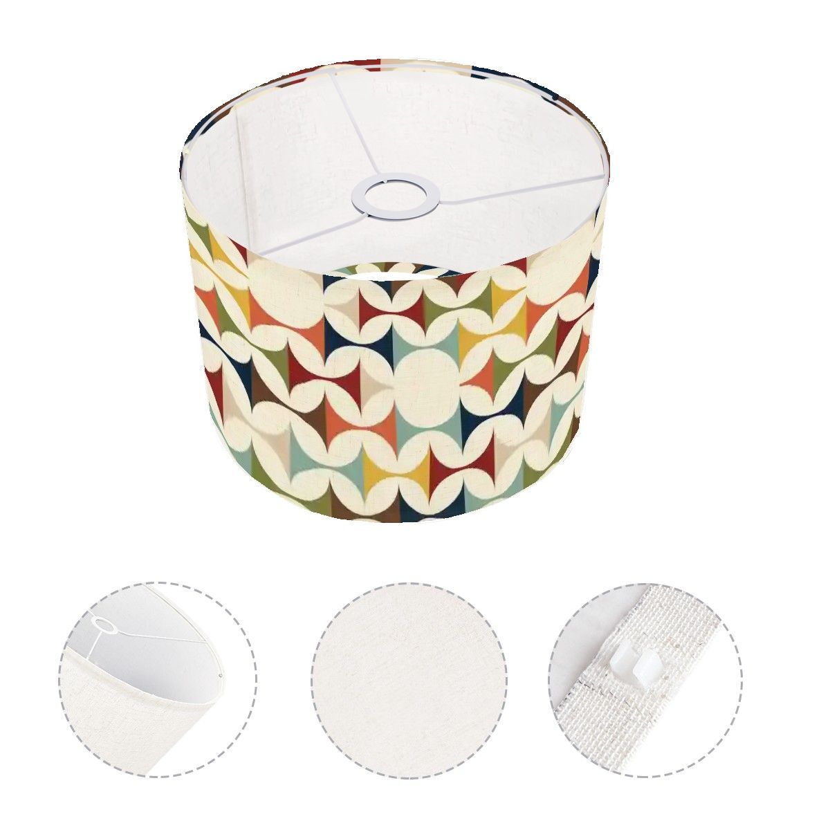 Kate McEnroe New York Scandinavian Geometric Arc Lamp Shade, Retro 60s Danish Modern, MCM Accent Accessory, Nordic Style Home DecorLamp ShadesCysMTUWV1p