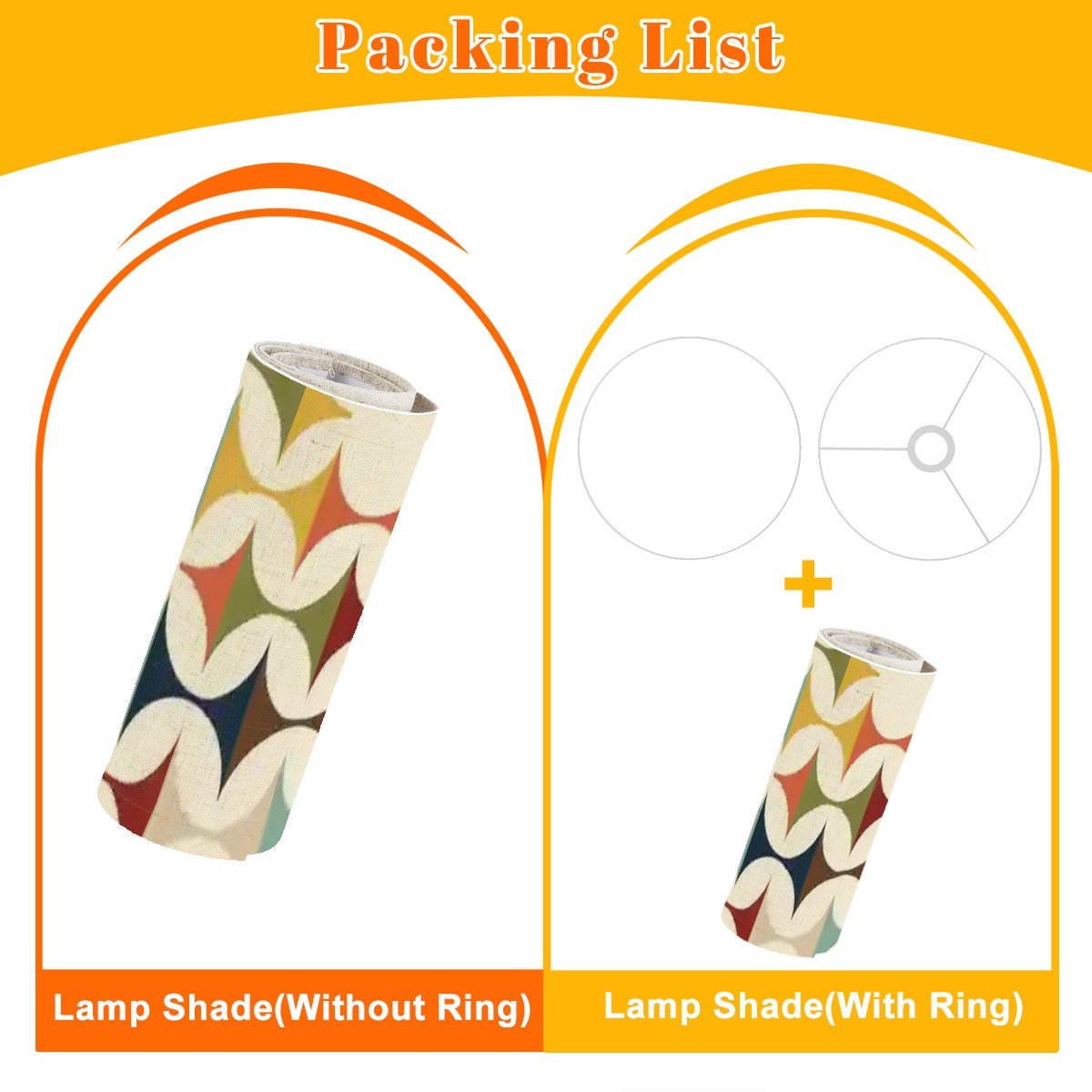 Kate McEnroe New York Scandinavian Geometric Arc Lamp Shade, Retro 60s Danish Modern, MCM Accent Accessory, Nordic Style Home DecorLamp ShadesCysMTUWV1p