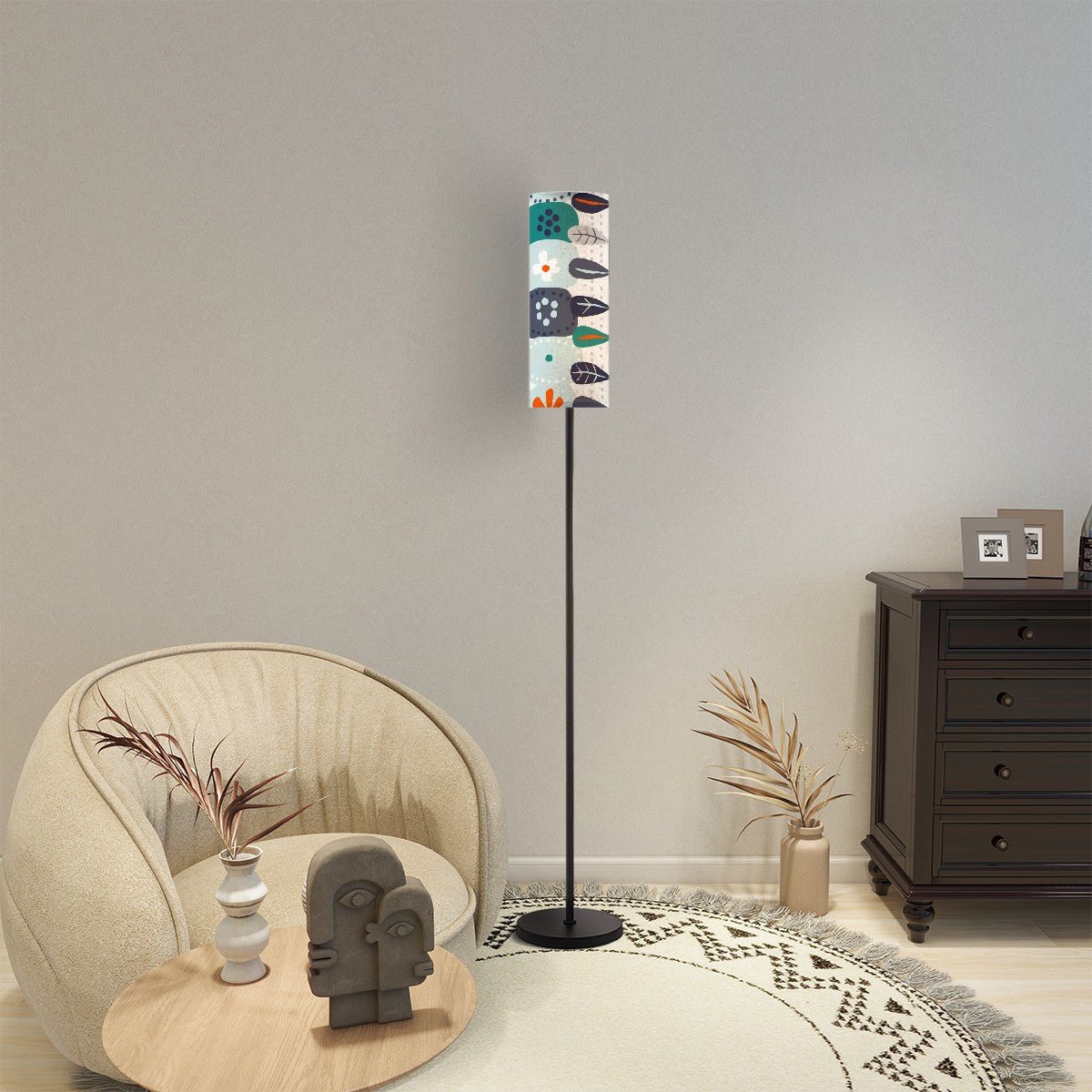 Kate McEnroe New York Scandinavian Hygge Mid Century Modern Floor Lamp, Danish Modern Retro Floral Standing LightFloor LampshTYNHXaLHe