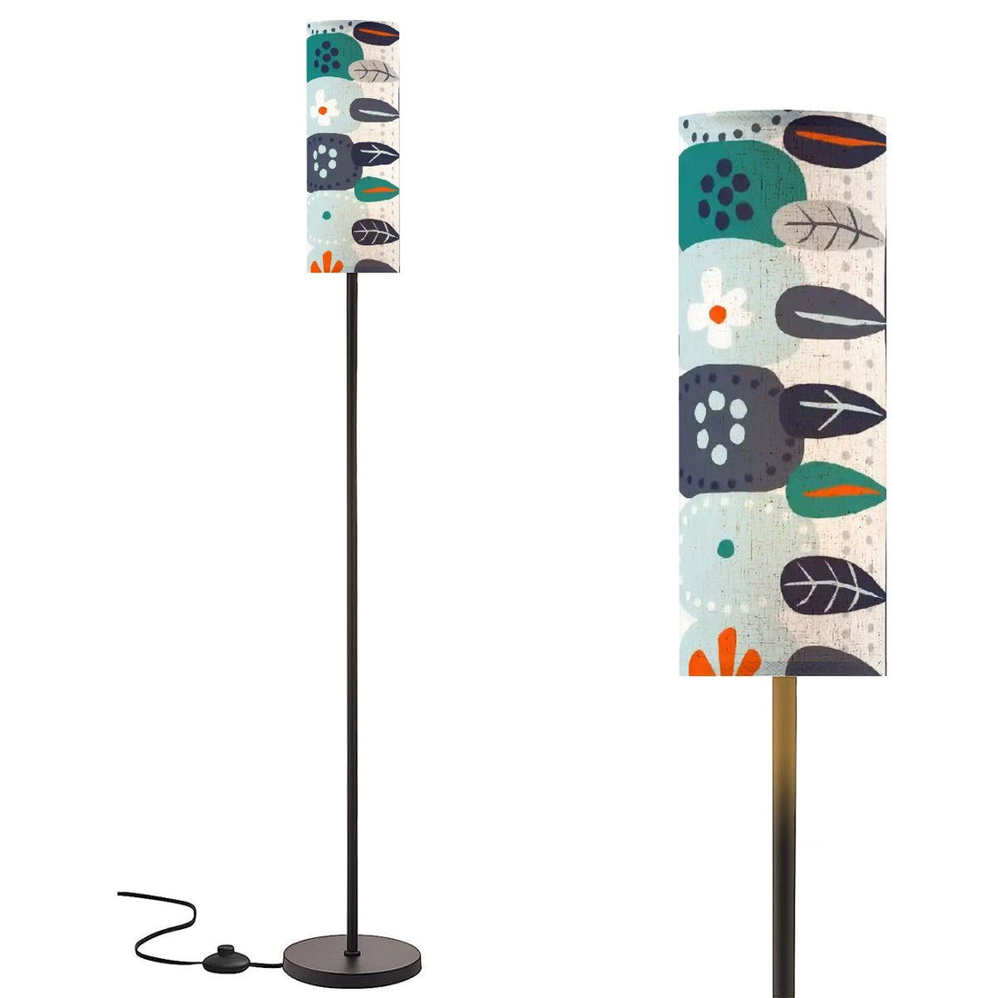 Kate McEnroe New York Scandinavian Hygge Mid Century Modern Floor Lamp, Danish Modern Retro Floral Standing LightFloor LampshTYNHXaLHe