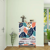 Kate McEnroe New York Scandinavian Leaf Shoe Cabinet, Retro Botanical Entry StorageShoe StoragepacZAhkGHN