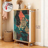 Kate McEnroe New York Scandinavian Mid Century Modern Flip Drawer Shoe Cabinet, Retro Floral Storage, MCM Entryway OrganizerShoe StorageYmkmjjvVTN