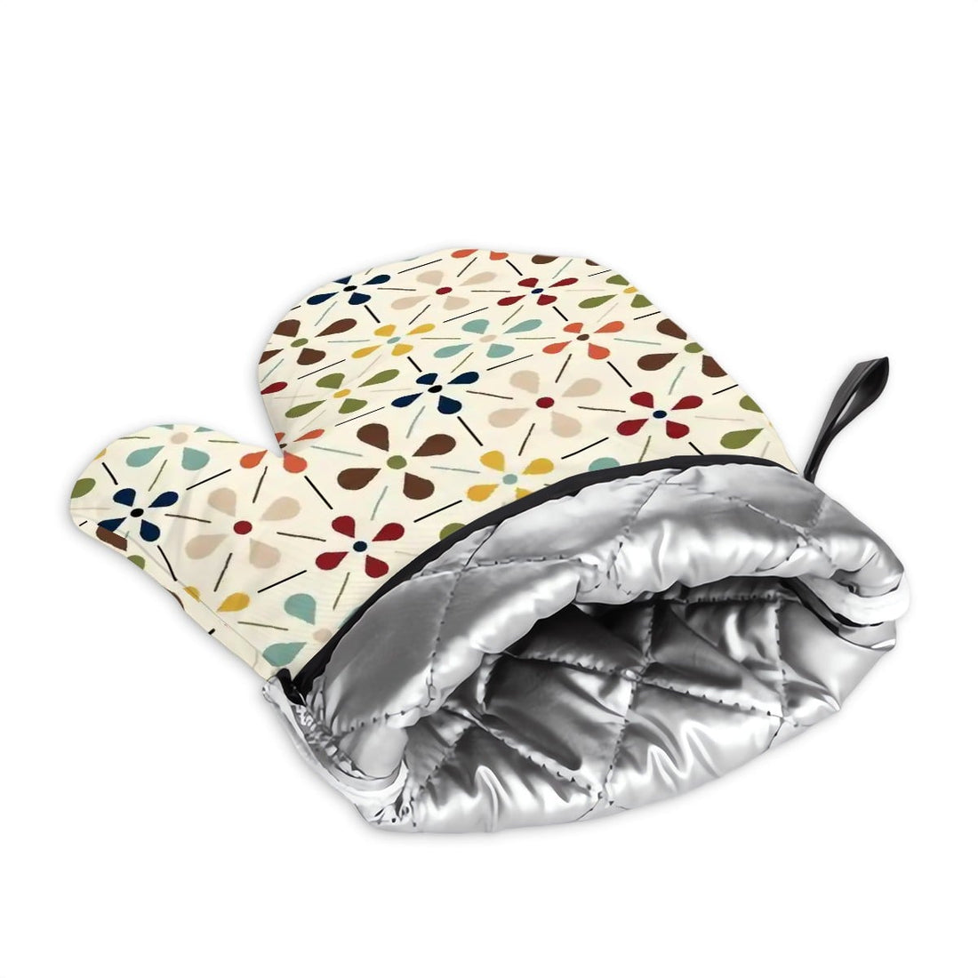 Kate McEnroe New York Scandinavian Mid Century Modern Floral Oven Mitts And Pot Holders SetOven Mitts &amp; Pot Holder SetSieGXS3dnU