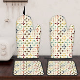 Kate McEnroe New York Scandinavian Mid Century Modern Floral Oven Mitts And Pot Holders SetOven Mitts & Pot Holder SetSieGXS3dnU