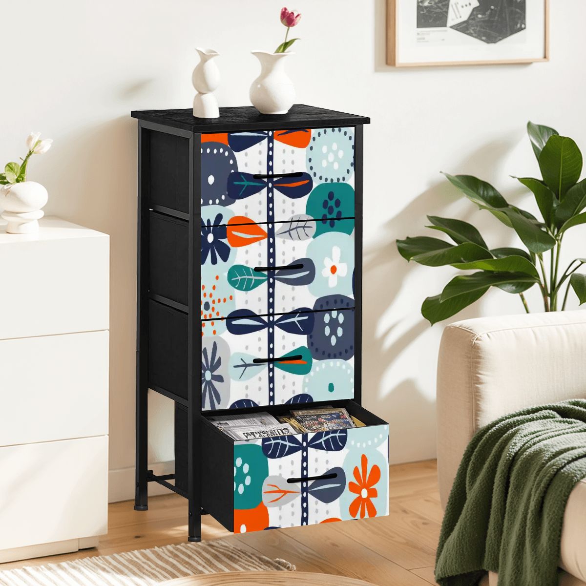 Kate McEnroe New York Scandinavian Mid Century Modern Nordic Floral DresserDressersaAfobvuZ1h