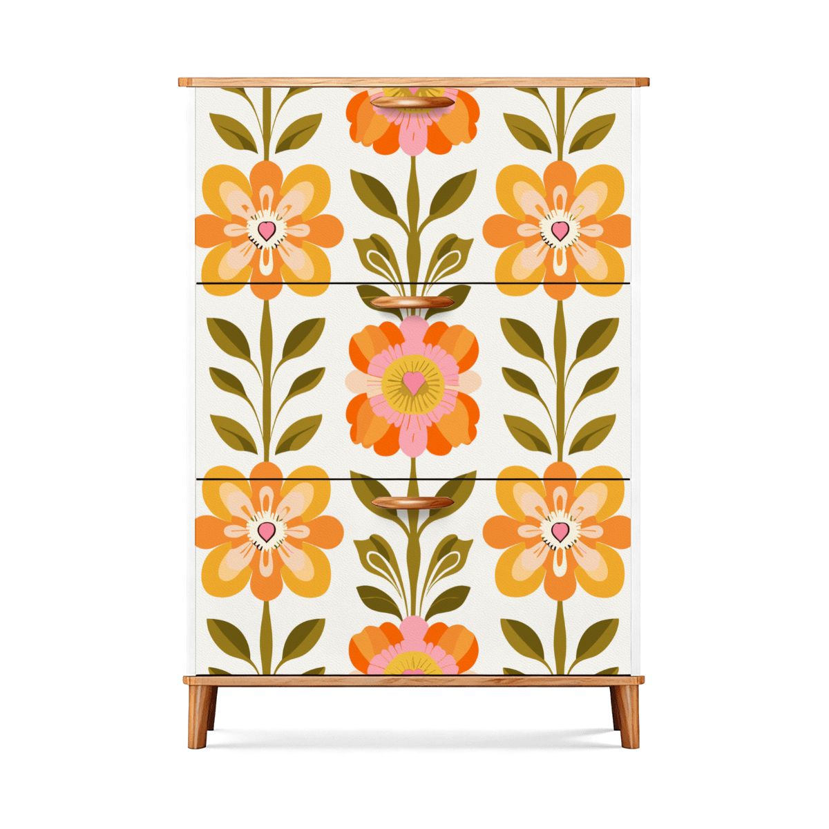 Kate McEnroe New York Scandinavian Mid Century Modern Shoe Cabinet, Danish Floral Mudroom Organizer, Retro MCM Entryway StorageShoe StorageQ48S6XcMzd