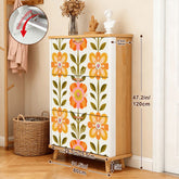 Kate McEnroe New York Scandinavian Mid Century Modern Shoe Cabinet, Danish Floral Mudroom Organizer, Retro MCM Entryway StorageShoe StorageQ48S6XcMzd