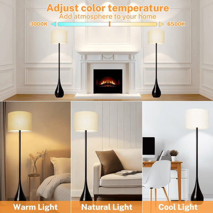 Kate McEnroe New York Scandinavian Mid Century Modern Teardrop Floor Lamp, Retro Danish Folk Art Floral Accent LightFloor LampsYqUt1wegch