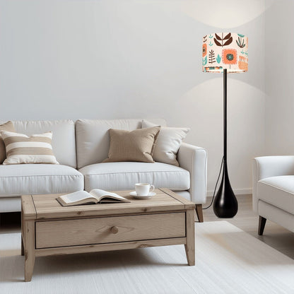 Kate McEnroe New York Scandinavian Mid Century Modern Teardrop Floor Lamp, Retro Danish Folk Art Floral Accent LightFloor LampsYqUt1wegch