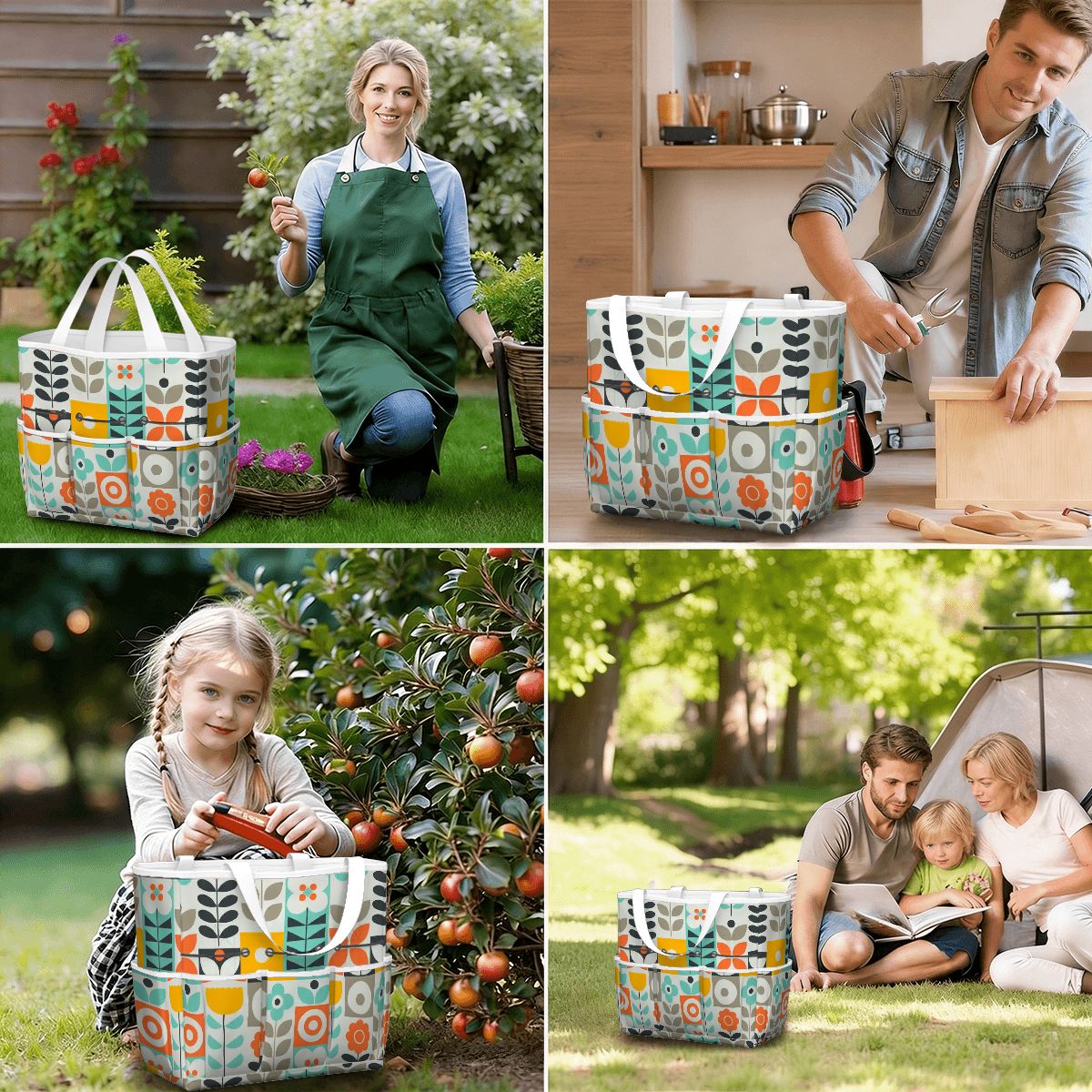 Kate McEnroe New York Scandinavian Mod Floral Mid Century Modern Garden Tool BagGarden Tool BagGUwZMXaOTP