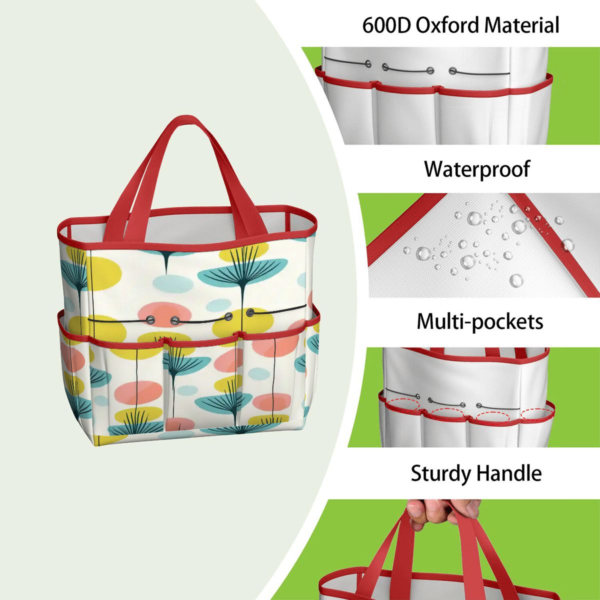 Kate McEnroe New York Scandinavian Modern Abstract Floral Mid Century Garden Tool BagGarden Tool BageOUO4un0lx