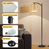 Kate McEnroe New York Scandinavian Modern Danish Floral Arc Floor Lamp, Mid Century Retro LightArc Floor LampsXEoJjx3YMR