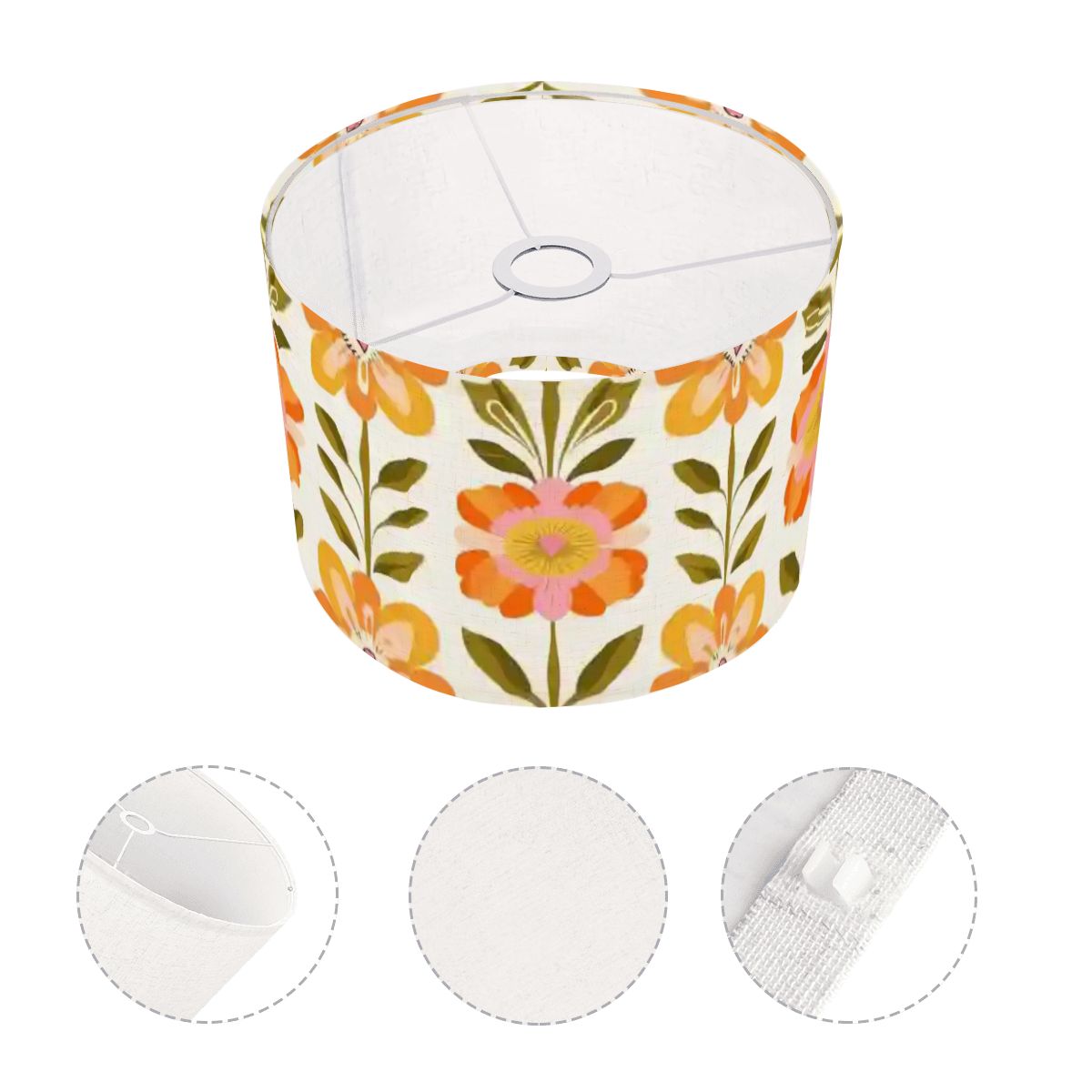 Kate McEnroe New York Scandinavian Modern Danish Floral Arc Lamp Shade, Mid Century Drum ShadeLamp ShadesYlhT6qDaDX