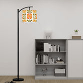 Kate McEnroe New York Scandinavian Modern Danish Floral Arc Lamp Shade, Mid Century Drum ShadeLamp ShadesYlhT6qDaDX