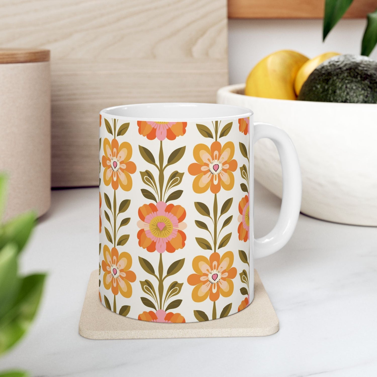 Kate McEnroe New York Scandinavian Modern Danish Floral Coffee MugMugs13018183531976099822