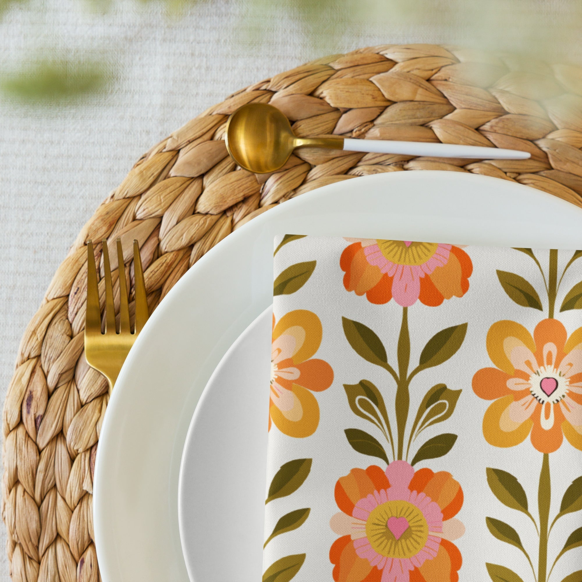 Kate McEnroe New York Scandinavian Modern Danish Floral Napkins Set of 4Napkins7460598_17399