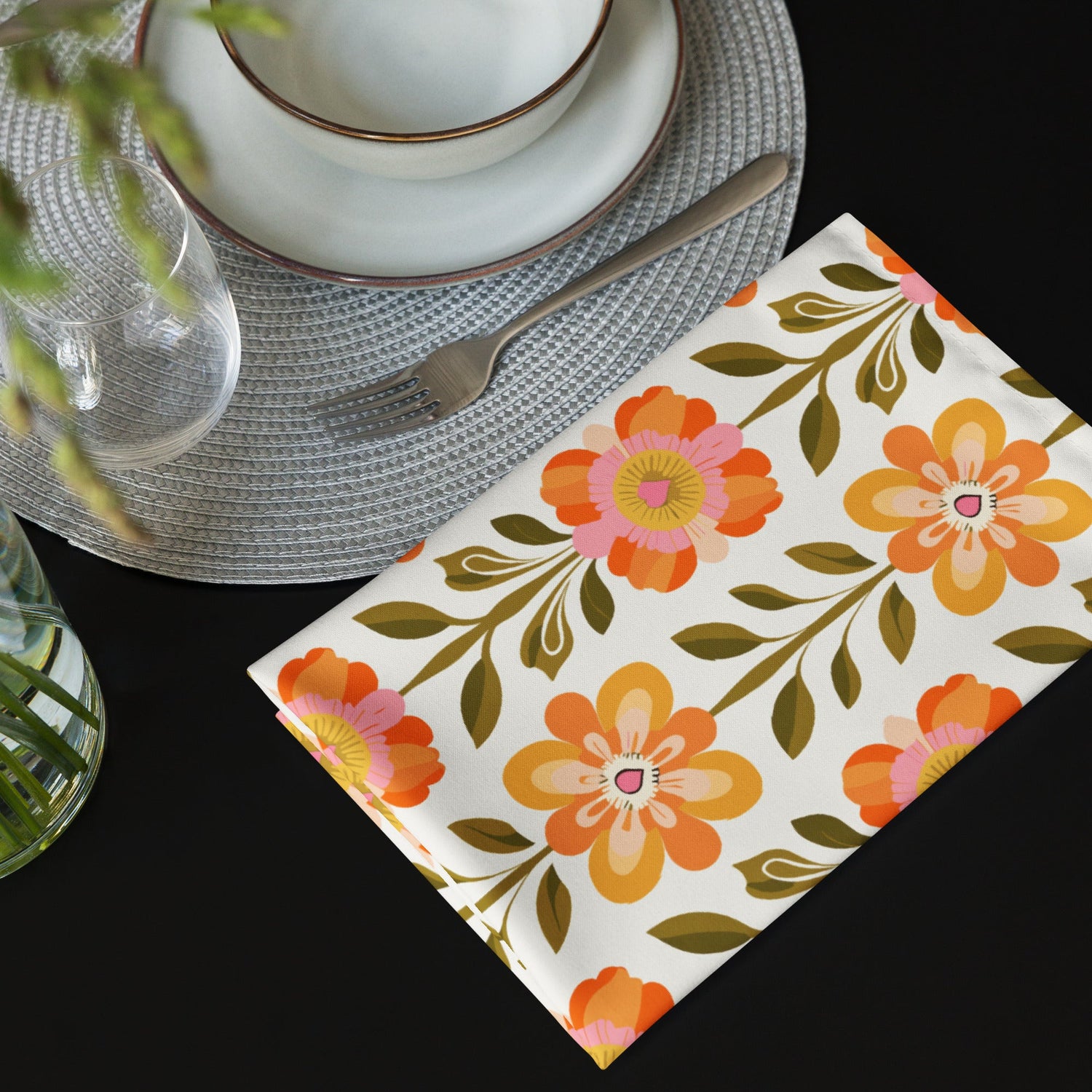 Kate McEnroe New York Scandinavian Modern Danish Floral Napkins Set of 4Napkins7460598_17399