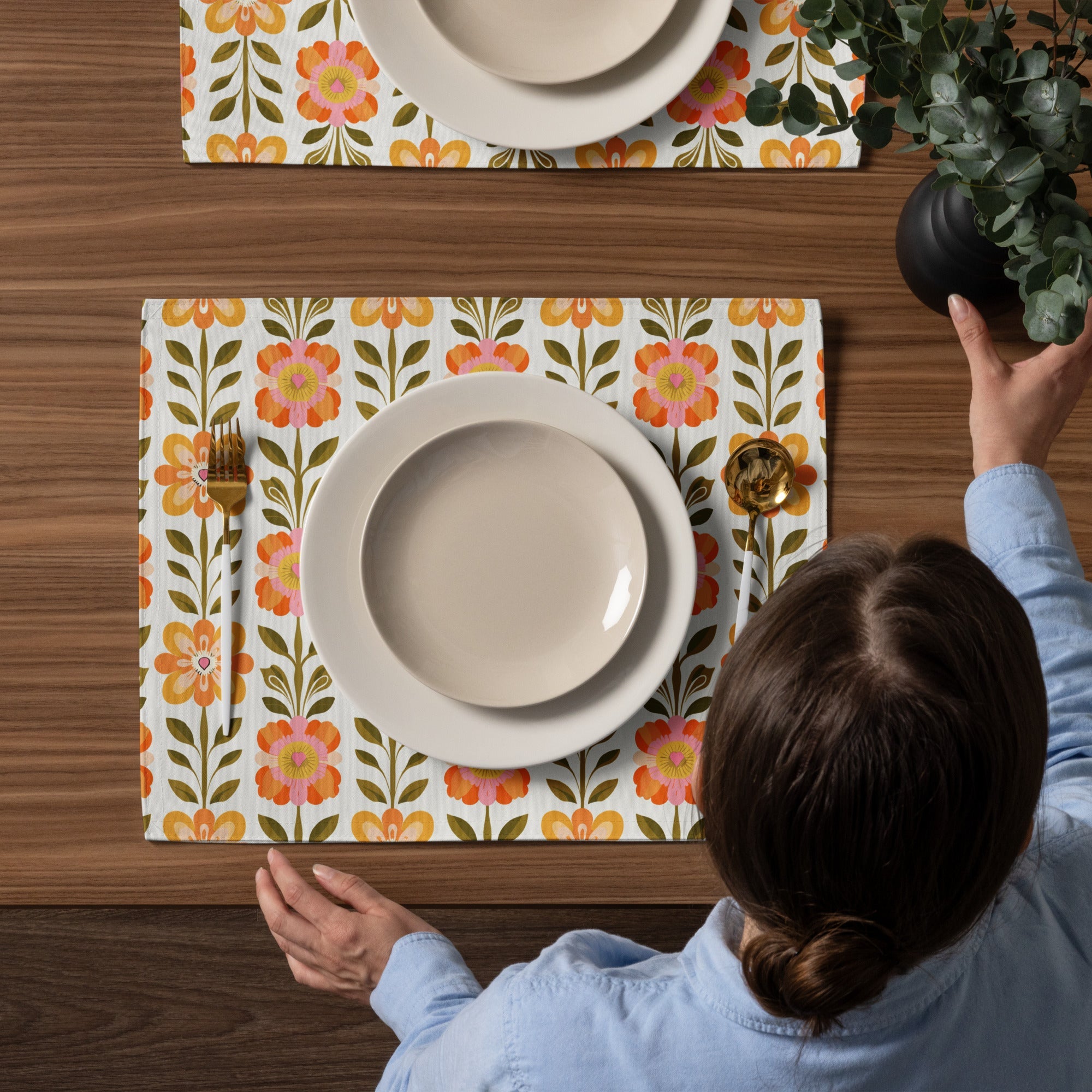 Kate McEnroe New York Scandinavian Modern Danish Floral Placemat Set of 4Placemats5265415_17484