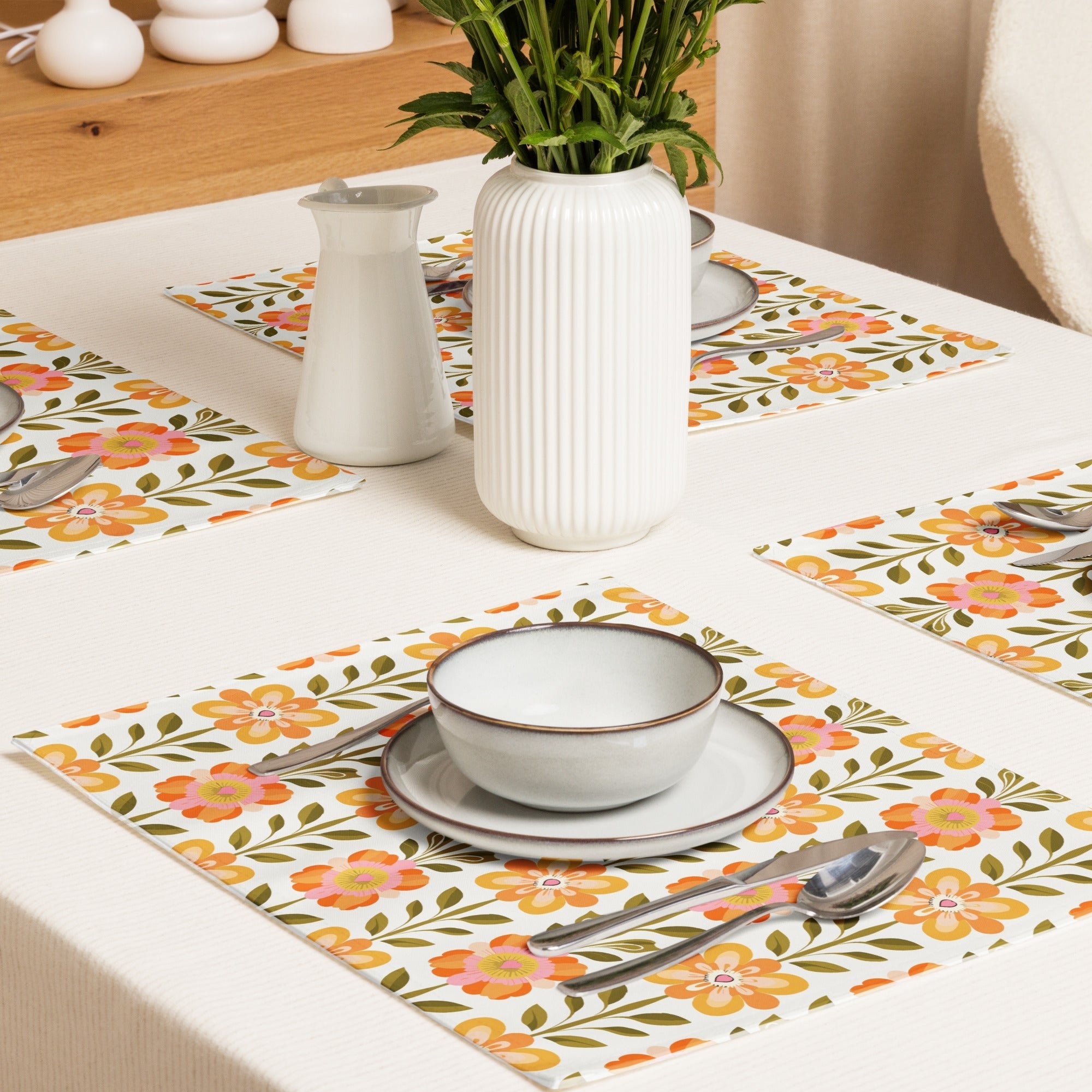 Kate McEnroe New York Scandinavian Modern Danish Floral Placemat Set of 4Placemats5265415_17484