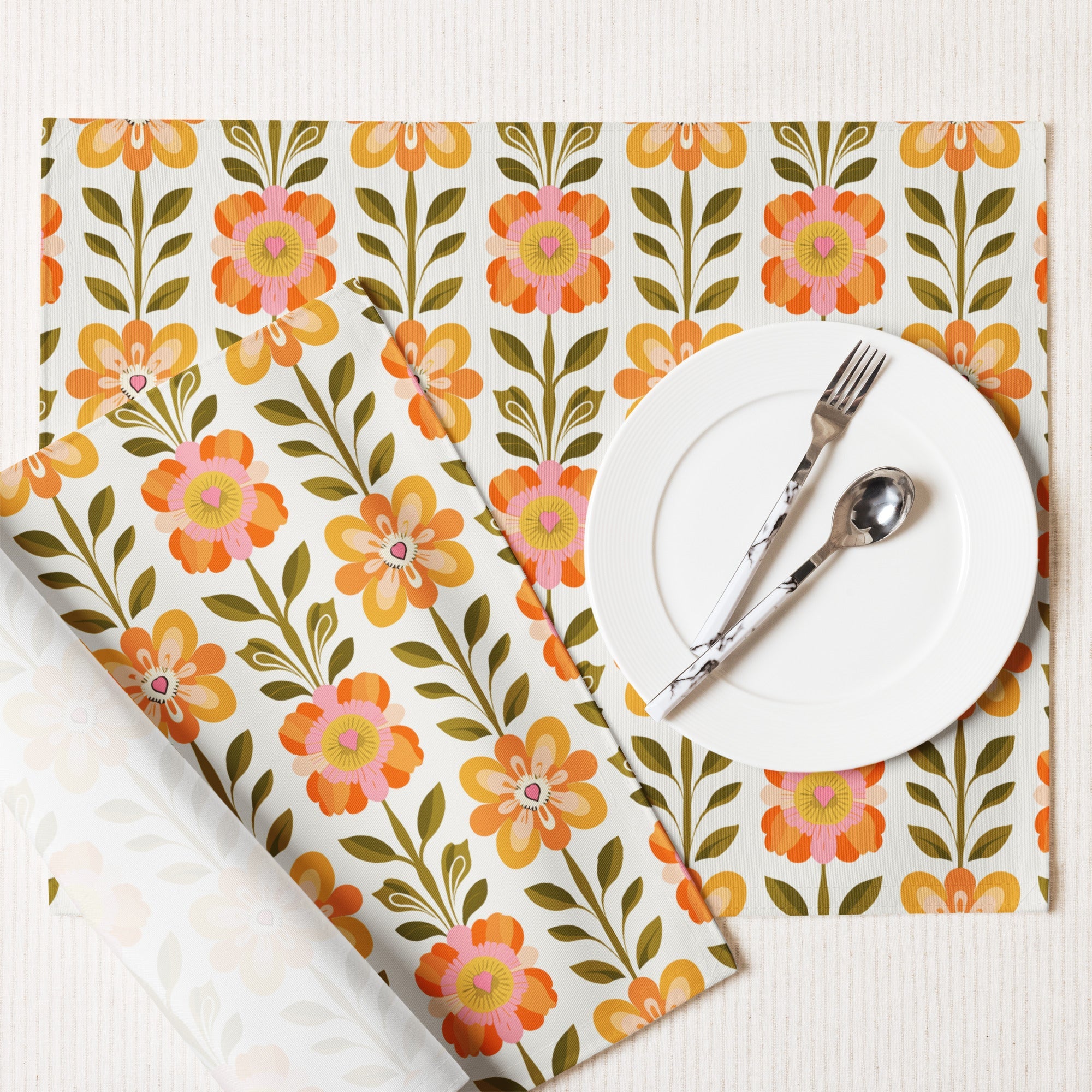 Kate McEnroe New York Scandinavian Modern Danish Floral Placemat Set of 4Placemats5265415_17484