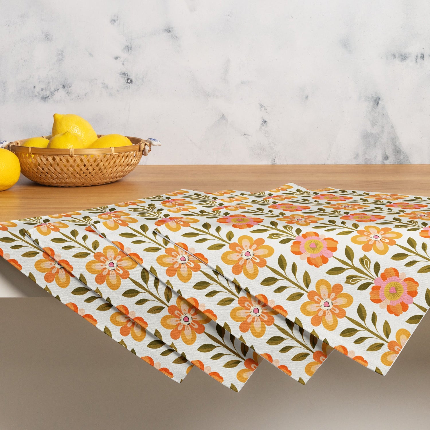 Kate McEnroe New York Scandinavian Modern Danish Floral Placemat Set of 4Placemats5265415_17484