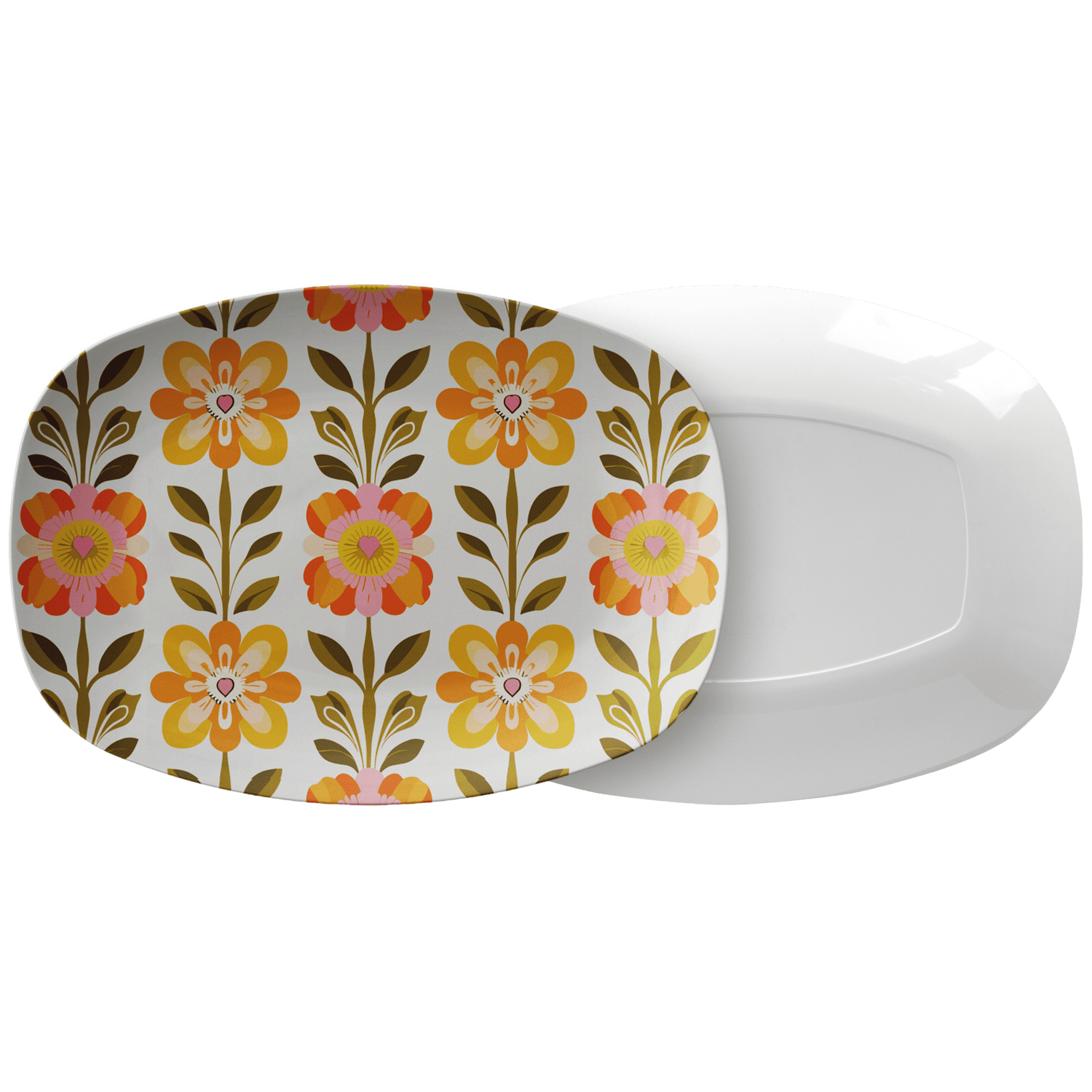 Kate McEnroe New York Scandinavian Modern Danish Floral Serving PlatterServing PlattersSMD - FLR - PLTR - 01