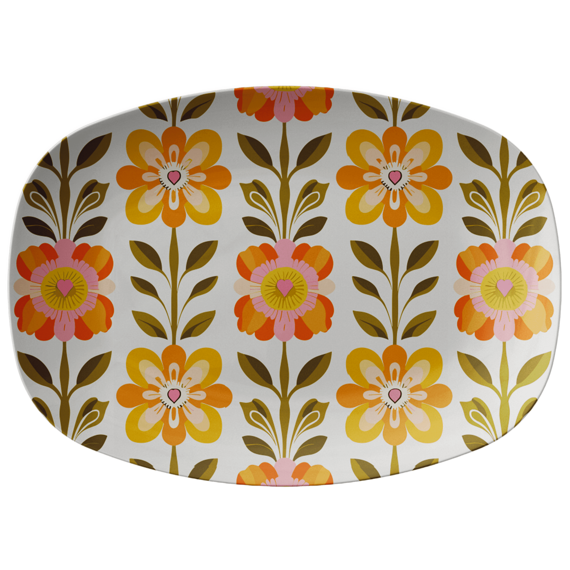 Kate McEnroe New York Scandinavian Modern Danish Floral Serving PlatterServing PlattersSMD - FLR - PLTR - 01