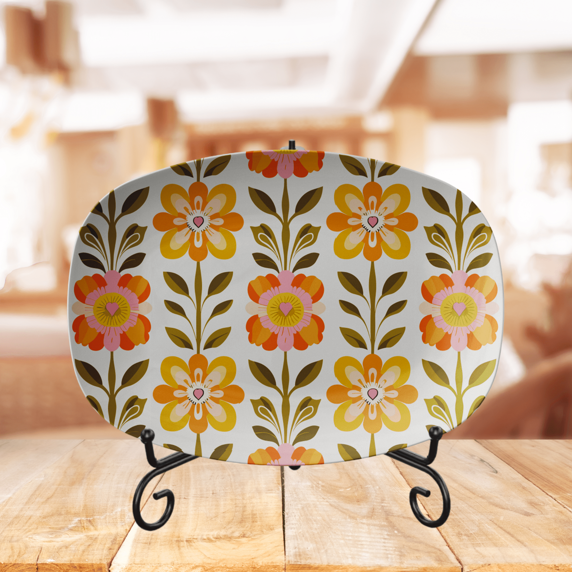 Kate McEnroe New York Scandinavian Modern Danish Floral Serving PlatterServing PlattersSMD - FLR - PLTR - 01