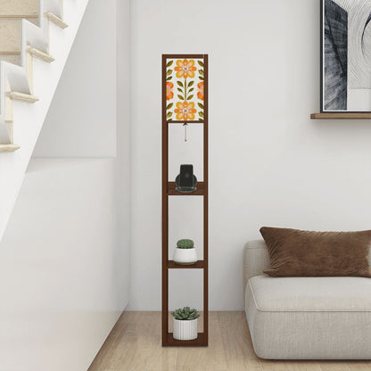 Kate McEnroe New York Scandinavian Modern Danish Floral Shelf Floor Lamp, Mid Century Bookcase LightLamp With ShelfokyDC9j5DV