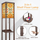 Kate McEnroe New York Scandinavian Modern Danish Floral Shelf Floor Lamp, Mid Century Bookcase LightLamp With ShelfokyDC9j5DV