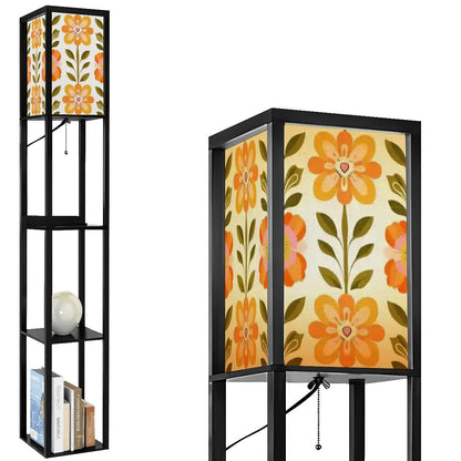 Kate McEnroe New York Scandinavian Modern Danish Floral Shelf Floor Lamp, Mid Century Bookcase LightLamp With ShelfokyDC9j5DV