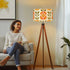 Kate McEnroe New York Scandinavian Modern Danish Floral Tripod Floor Lamp, Mid Century Wood Accent LightTripod Floor LampsRvfnb90R3Q