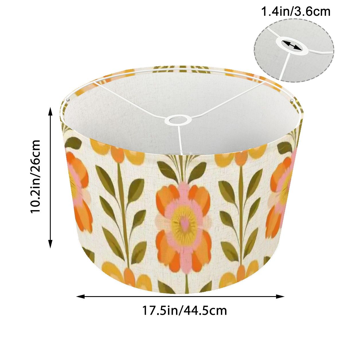 Kate McEnroe New York Scandinavian Modern Danish Floral Tripod Lamp Shade, Mid Century Drum ShadeLamp Shadesp5qaQlTDRB