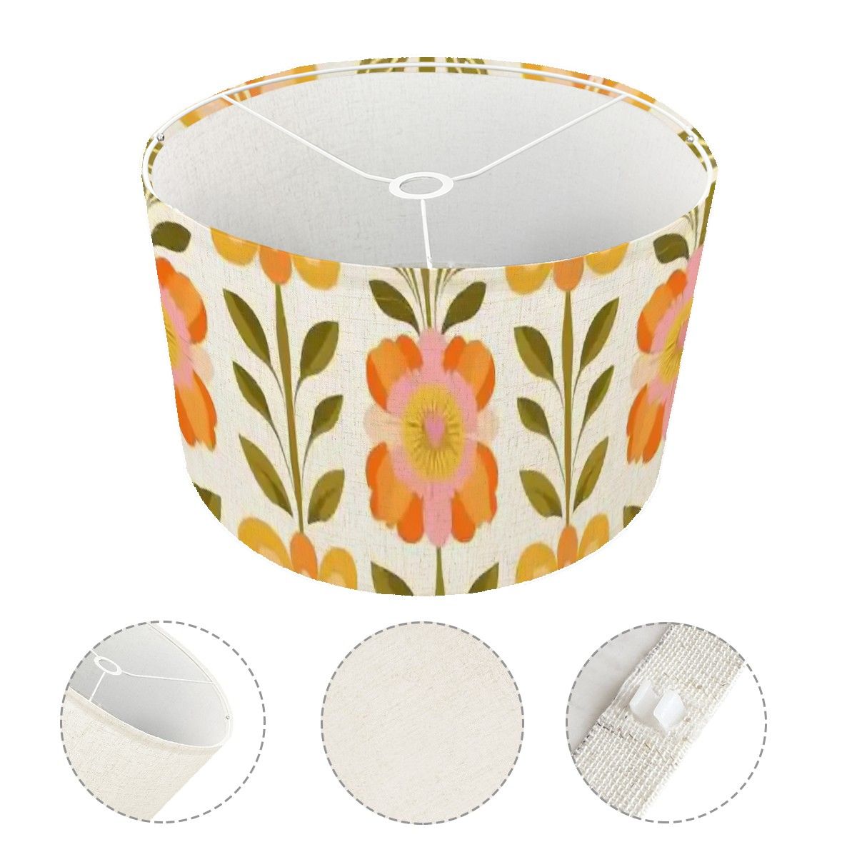 Kate McEnroe New York Scandinavian Modern Danish Floral Tripod Lamp Shade, Mid Century Drum ShadeLamp Shadesp5qaQlTDRB