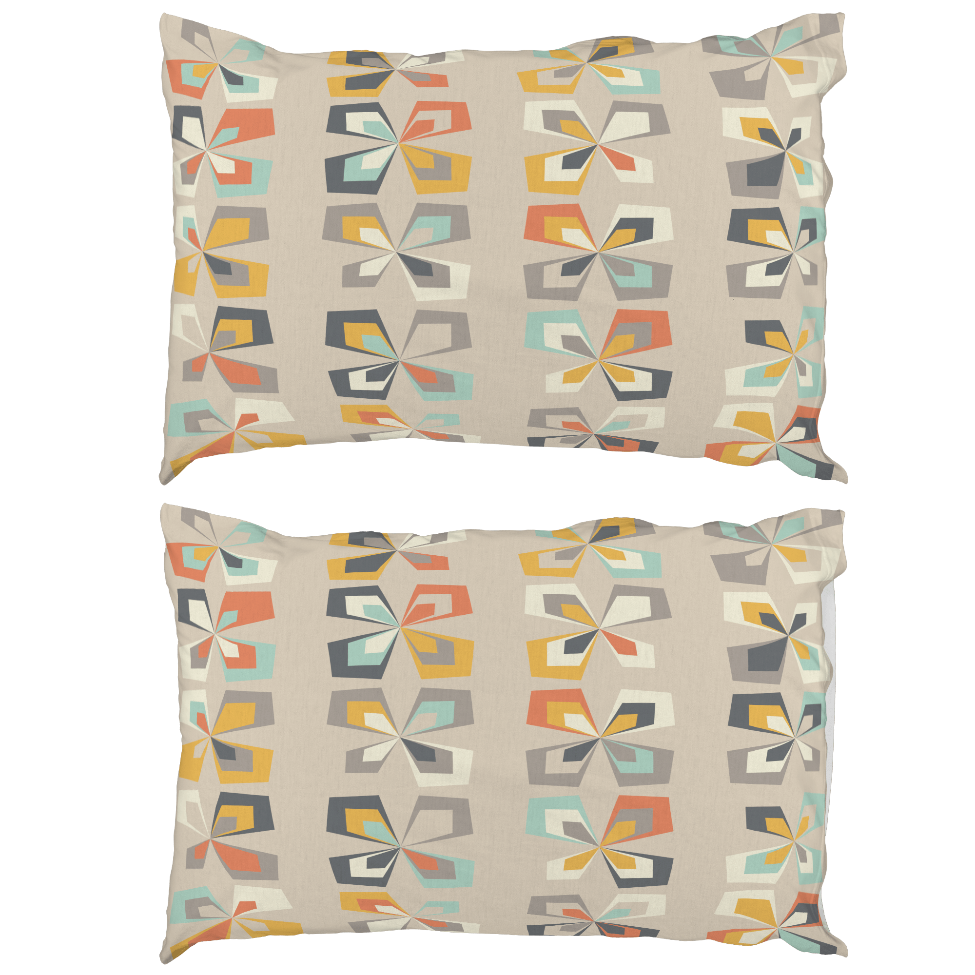 Kate McEnroe New York Scandinavian Modern Pillowcase, Danish Geometric Floral Retro BeddingPillowcases1250