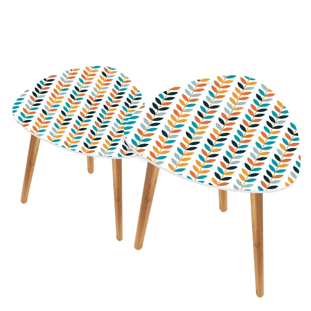 Kate McEnroe New York Scandinavian Retro Danish Modern Floral Mid Century Nesting TablesNesting Tablessp7dA7VLP1