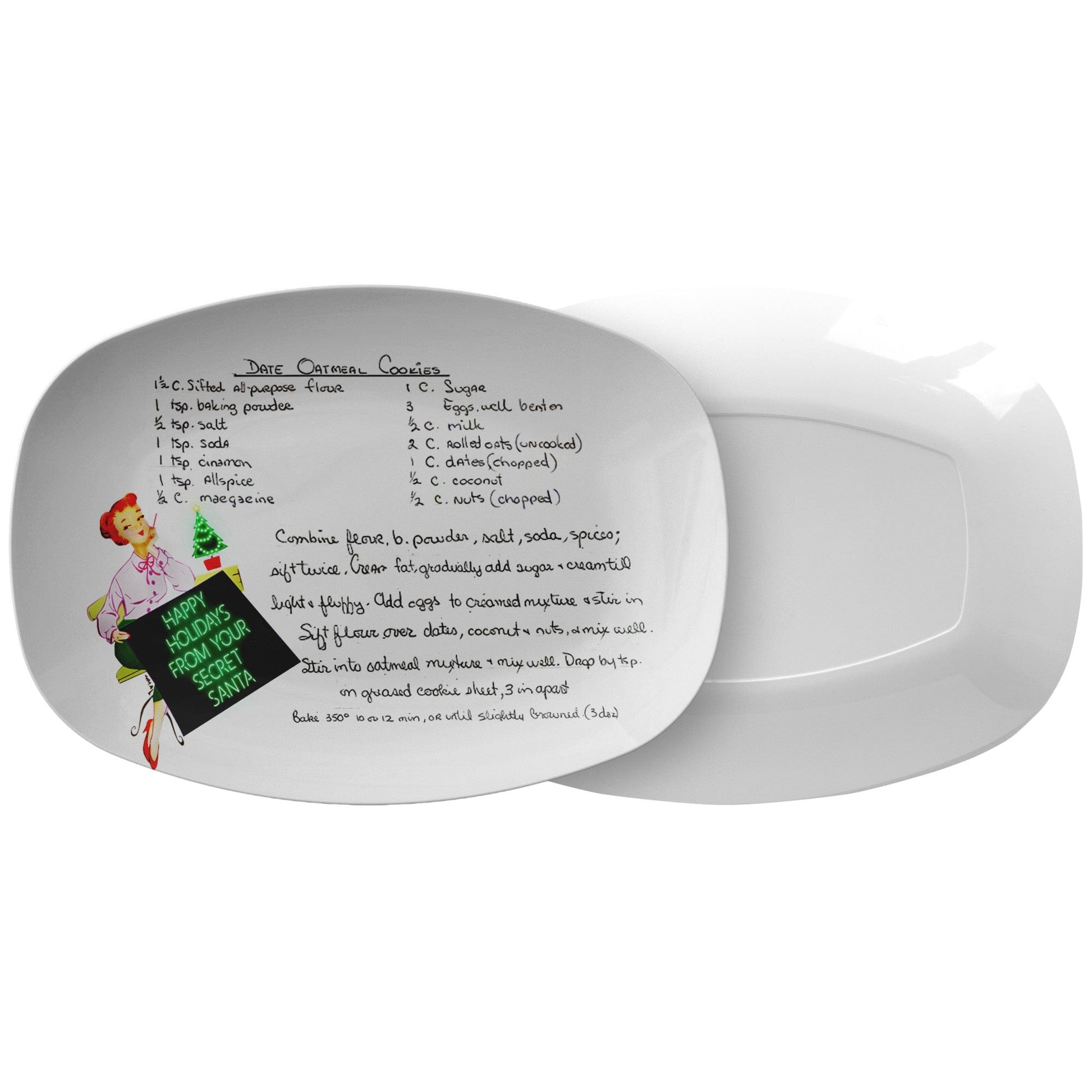 teelaunch Secret Santa Personalized Handwritten Recipe Plate, Gift For Coworker, Gift For Friends Kitchenware 9727