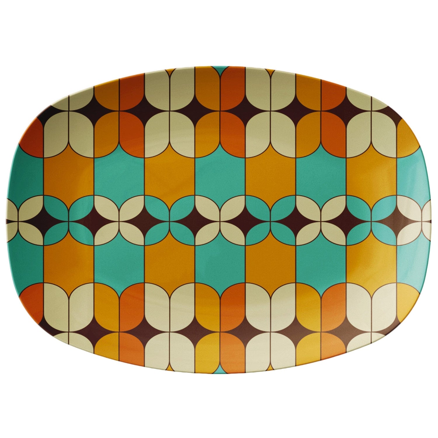 Kate McEnroe New York Serving Platter in 50s Retro Groovy Mid Mod AestheticServing PlattersP21 - ORA - TUR - 51