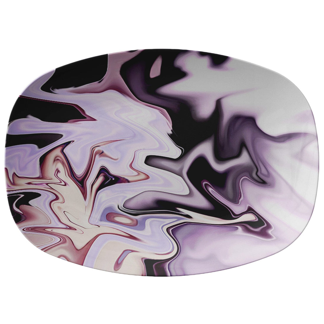 Kate McEnroe New York Serving Platter in Abstract Liquid Lavender Marble Print Serving Platters 9727