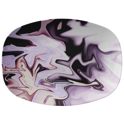 Kate McEnroe New York Serving Platter in Abstract Liquid Lavender Marble PrintServing Platters9727